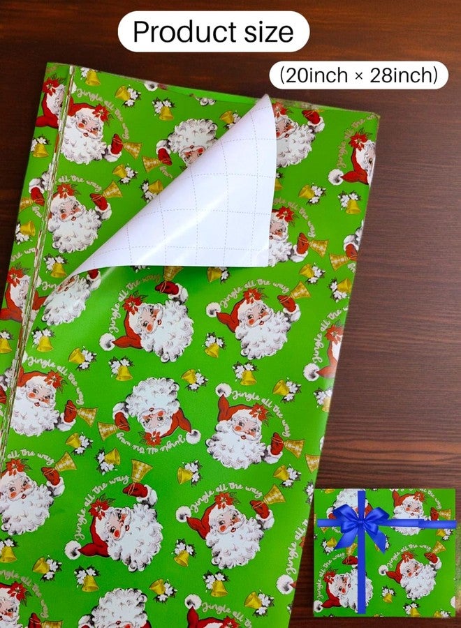 TERA13 Christma Wrapping Paper Sheet, Wrapping Paper Decorative Festive Merry Christmas Gifts For Your Loved Ones, Ideal for Birthday, Wedding, Anniversary, Party, New Yera (Lightgreen 5 Sheet) - Image 3